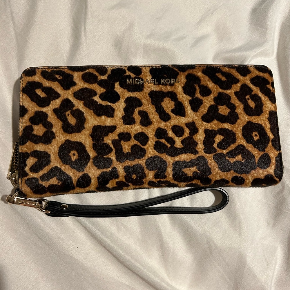 Michael Kors Leopard Print Wristlet
